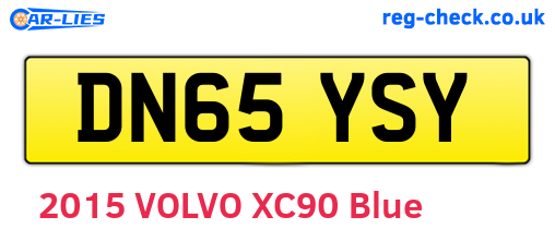 DN65YSY are the vehicle registration plates.