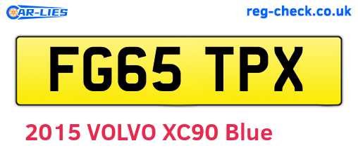 FG65TPX are the vehicle registration plates.