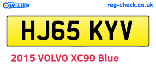 HJ65KYV are the vehicle registration plates.