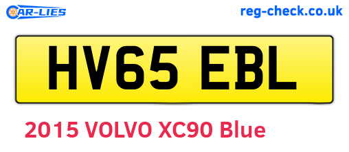 HV65EBL are the vehicle registration plates.