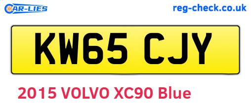KW65CJY are the vehicle registration plates.