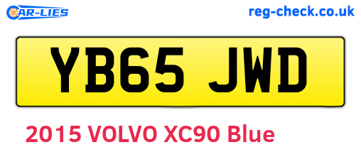 YB65JWD are the vehicle registration plates.