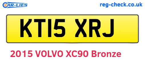 KT15XRJ are the vehicle registration plates.