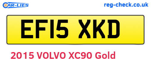 EF15XKD are the vehicle registration plates.