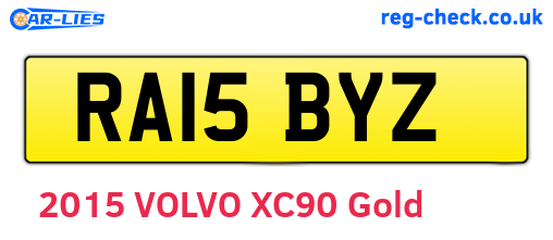 RA15BYZ are the vehicle registration plates.