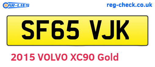 SF65VJK are the vehicle registration plates.