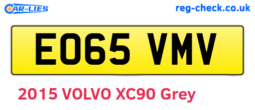 EO65VMV are the vehicle registration plates.