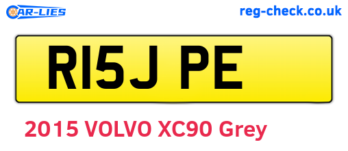 R15JPE are the vehicle registration plates.