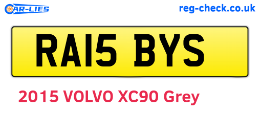 RA15BYS are the vehicle registration plates.