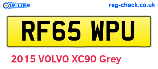 RF65WPU are the vehicle registration plates.