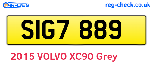 SIG7889 are the vehicle registration plates.