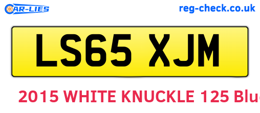 LS65XJM are the vehicle registration plates.
