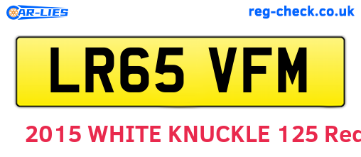 LR65VFM are the vehicle registration plates.