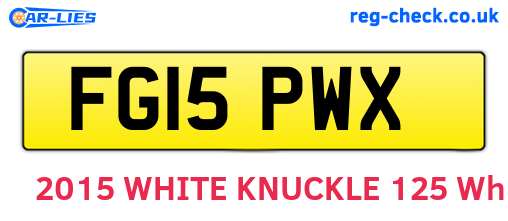 FG15PWX are the vehicle registration plates.