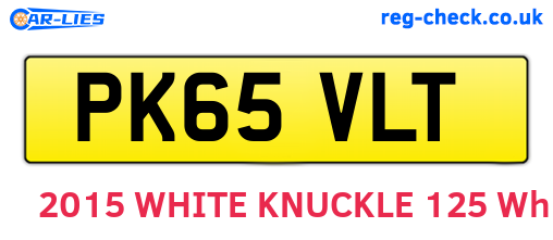 PK65VLT are the vehicle registration plates.