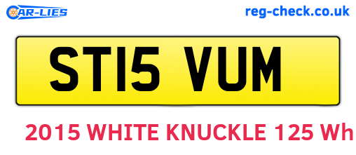 ST15VUM are the vehicle registration plates.