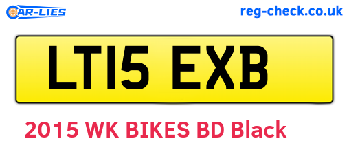 LT15EXB are the vehicle registration plates.