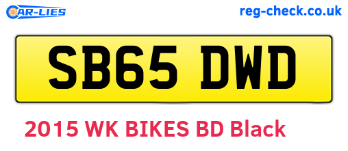 SB65DWD are the vehicle registration plates.