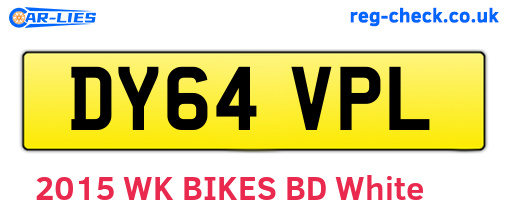 DY64VPL are the vehicle registration plates.