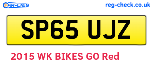 SP65UJZ are the vehicle registration plates.