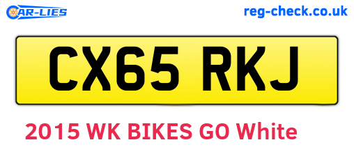 CX65RKJ are the vehicle registration plates.