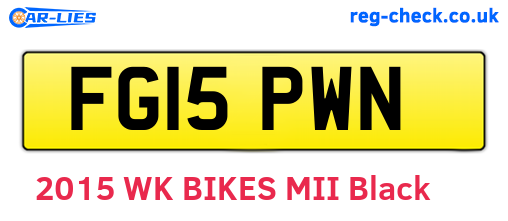 FG15PWN are the vehicle registration plates.