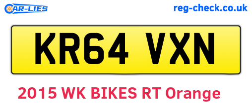 KR64VXN are the vehicle registration plates.