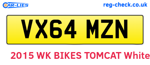 VX64MZN are the vehicle registration plates.