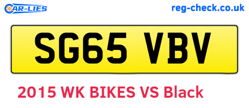 SG65VBV are the vehicle registration plates.