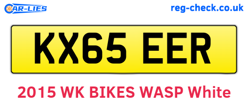 KX65EER are the vehicle registration plates.