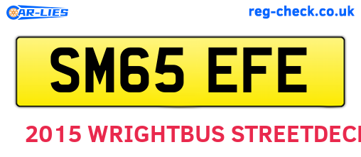 SM65EFE are the vehicle registration plates.