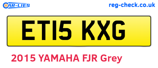 ET15KXG are the vehicle registration plates.