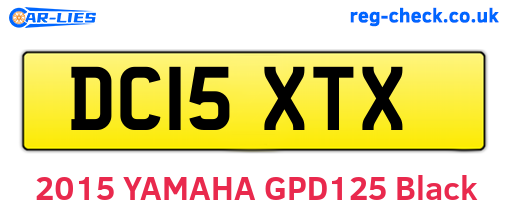 DC15XTX are the vehicle registration plates.