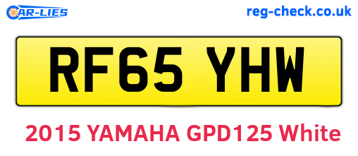 RF65YHW are the vehicle registration plates.