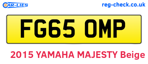 FG65OMP are the vehicle registration plates.