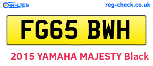 FG65BWH are the vehicle registration plates.