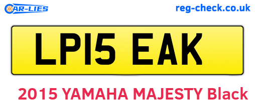 LP15EAK are the vehicle registration plates.