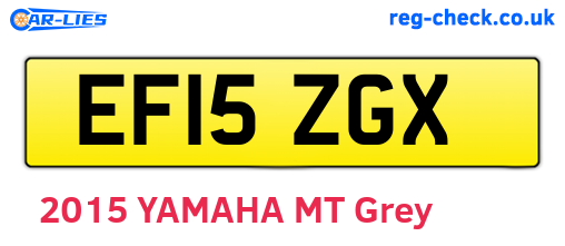 EF15ZGX are the vehicle registration plates.