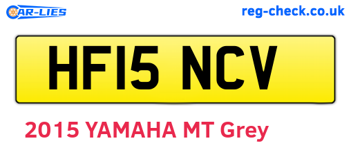 HF15NCV are the vehicle registration plates.