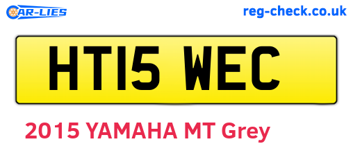 HT15WEC are the vehicle registration plates.