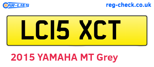 LC15XCT are the vehicle registration plates.