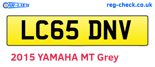 LC65DNV are the vehicle registration plates.