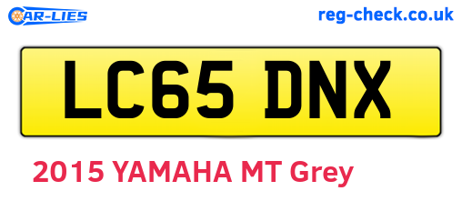 LC65DNX are the vehicle registration plates.