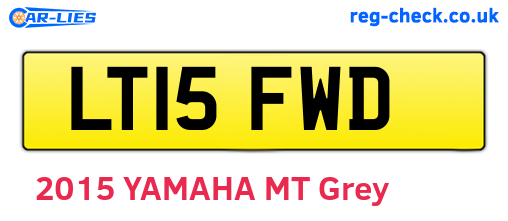 LT15FWD are the vehicle registration plates.