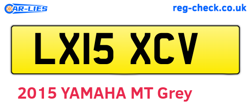 LX15XCV are the vehicle registration plates.