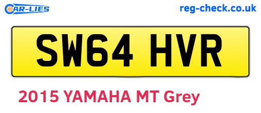 SW64HVR are the vehicle registration plates.