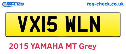 VX15WLN are the vehicle registration plates.