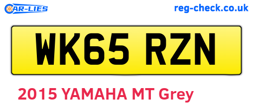 WK65RZN are the vehicle registration plates.