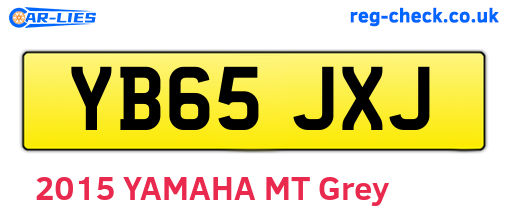 YB65JXJ are the vehicle registration plates.