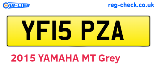 YF15PZA are the vehicle registration plates.